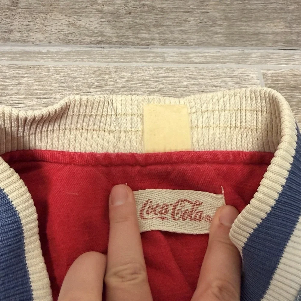 Vintage Super Rare Cococola Denim Bomber Jacket 100%‎ Cotton